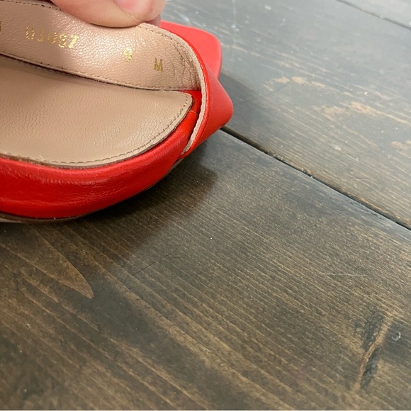 stuart weitzman Heels 9 Poppy Red-Orange Summer Nudist Strappy Women’s - Picture 8 of 12